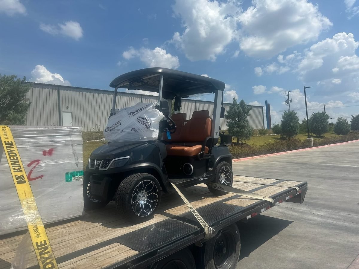 Low-clearance load riding on a stepdeck trailer